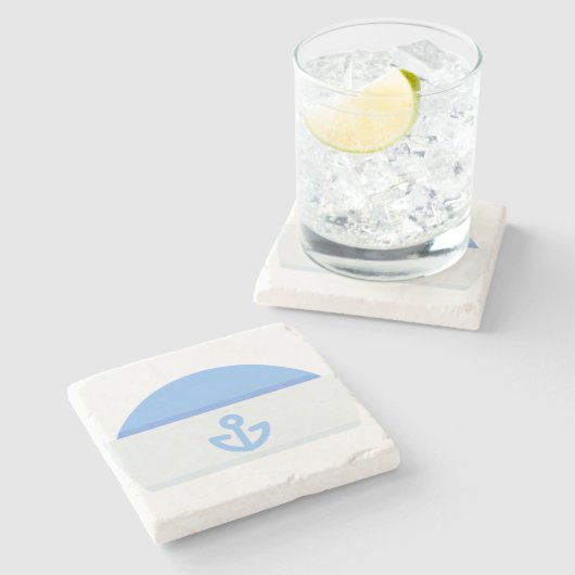 Segelhut Steinuntersetzer (Seitenansicht)