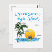 Segelinseln der U.S. Jungfrau Postkarte (Vorne/Hinten)