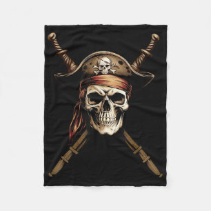 Segelkapitän Piratenflagge Totenkopf Kreuzknochen Fleecedecke