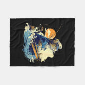 Segelkatze Kapitän Boot Fischen Fleecedecke (Vorderseite (Horizontal))