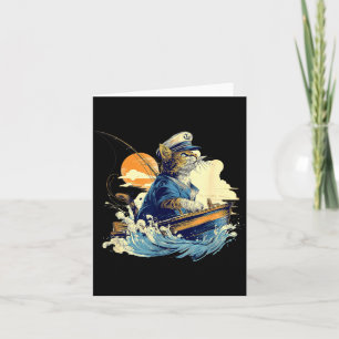 Segelkatze Kapitän Boot Fischen Karte