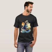 Segelkatze Kapitän Boot Fischen T-Shirt (Vorne ganz)