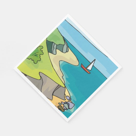 Segellandschaft Serviette (Ecke)