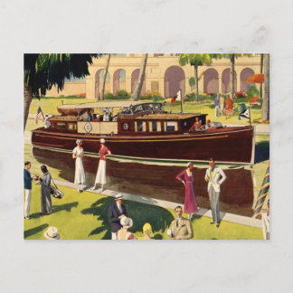 Segelmotorschiff Vintag antike Schönheit Postkarte