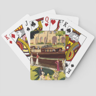 Segelmotorschiff Vintag antike Schönheit Spielkarten