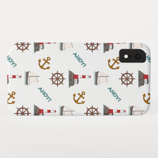 Segelmuster Farbe auf Weiß Case-Mate iPhone Hülle (Rückseite (Horizontal))