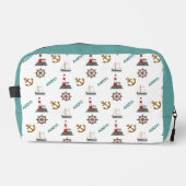 Segelmuster Farbe auf Weiß Waschbeutel (Vorderseite)