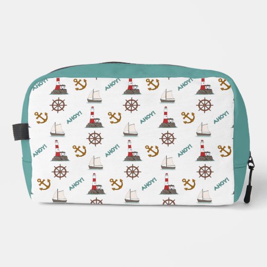 Segelmuster Farbe auf Weiß Waschbeutel (Vorderseite)