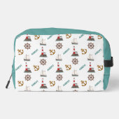 Segelmuster Farbe auf Weiß Waschbeutel (Rückseite)