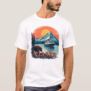 Segeln Alaska Berge Bären und Meer T-Shirt