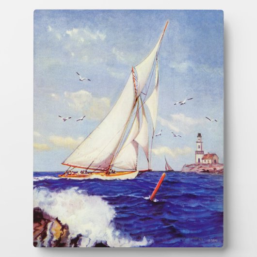 Segeln am Leuchtturm von Albert B. Marks Fotoplatte (Vorderseite)