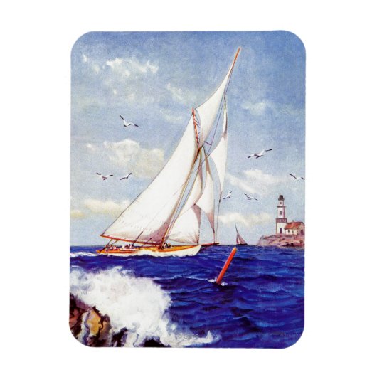 Segeln am Leuchtturm von Albert B. Marks Magnet (Vertikal)