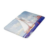 Segeln am Leuchtturm von Albert B. Zeichen Badematte (Schrägansicht)