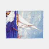 Segeln am Leuchtturm von Albert B. Zeichen Fleecedecke (Vorderseite (Horizontal))