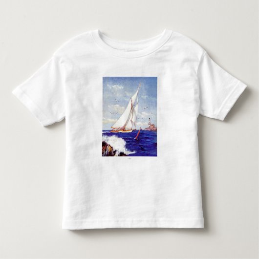 Segeln am Leuchtturm von Albert B. Zeichen Kleinkind T-shirt (Vorderseite)