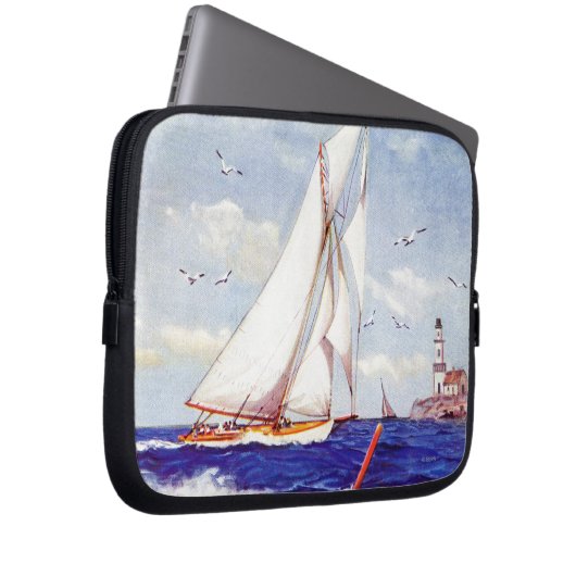 Segeln am Leuchtturm von Albert B. Zeichen Laptopschutzhülle (Vorne Rechts)