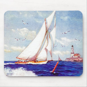 Segeln am Leuchtturm von Albert B. Zeichen Mousepad