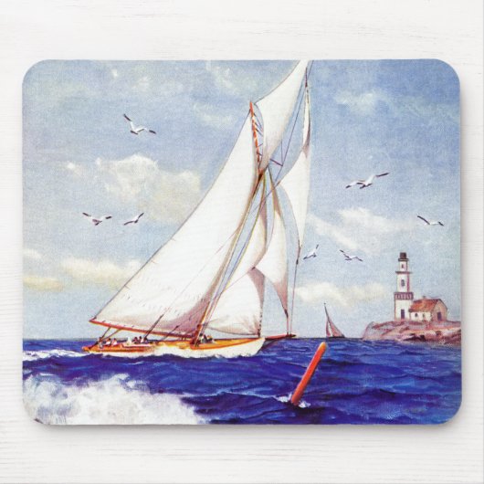 Segeln am Leuchtturm von Albert B. Zeichen Mousepad (Vorne)