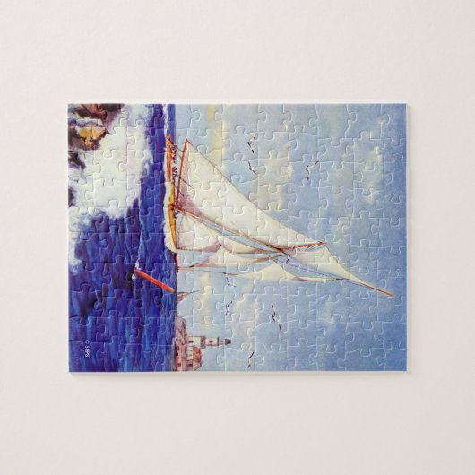 Segeln am Leuchtturm von Albert B. Zeichen Puzzle (Horizontal)