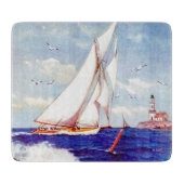 Segeln am Leuchtturm von Albert B. Zeichen Schneidebrett (Vorderseite)
