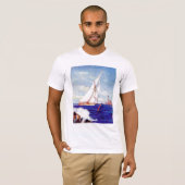 Segeln am Leuchtturm von Albert B. Zeichen T-Shirt (Vorne ganz)