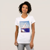 Segeln am Leuchtturm von Albert B. Zeichen T-Shirt (Vorne ganz)