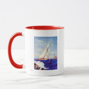 Segeln am Leuchtturm von Albert B. Zeichen Tasse