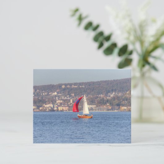 Segeln am Zürichsee Postkarte (Stehend Vorderseite)