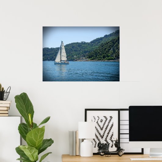 Segeln an der italienischen Riviera - Portofino Poster (Heimbüro)