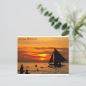 Segeln auf Boracay Sunset Postkarte (Stehend Vorderseite)