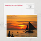 Segeln auf Boracay Sunset Postkarte (Vorne/Hinten)