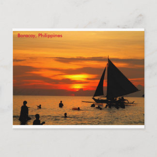 Segeln auf Boracay Sunset Postkarte