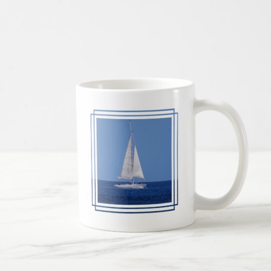Segeln auf das Ozean-Blau Kaffeetasse (Rechts)