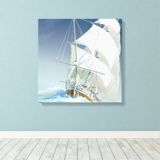 Segeln auf dem 2. Platz des Meeres Leinwanddruck (Insitu (Holzboden))