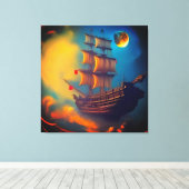 Segeln auf dem Himmel Leinwanddruck (Insitu (Holzboden))