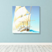 Segeln auf dem Meeresplatz Leinwanddruck (Insitu (Holzboden))