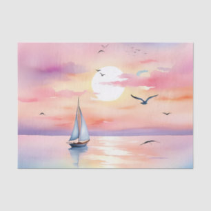 Segeln auf dem ruhigen Meer Seidenpapier