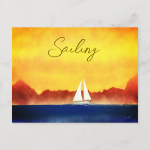 Segeln auf dem Wasser Postkarte