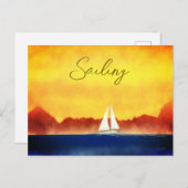 Segeln auf dem Wasser Postkarte (Vorne/Hinten)