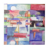 SEGELN AUF DEM WASSERBOOT Aquarellfärbung Fliese (Vorderseite)