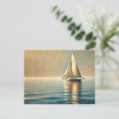 Segeln auf einem ruhigen See Postkarte (Stehend Vorderseite)