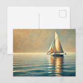 Segeln auf einem ruhigen See Postkarte (Vorne/Hinten)