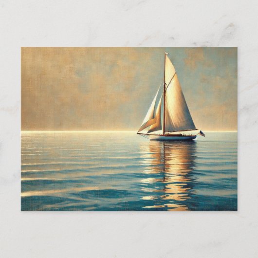 Segeln auf einem ruhigen See Postkarte (Vorderseite)