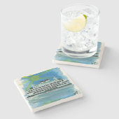 Segeln auf Himmlischen Meeren Steinuntersetzer (Seitenansicht)