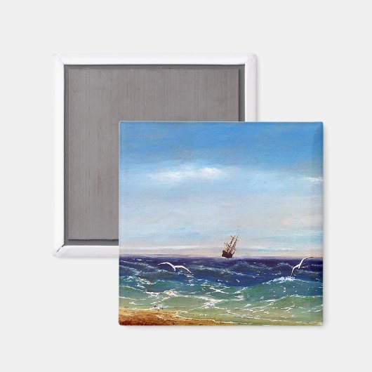 Segeln auf See durch Ivan Aivazovsky Magnet (Vorderseite/Rückseite)