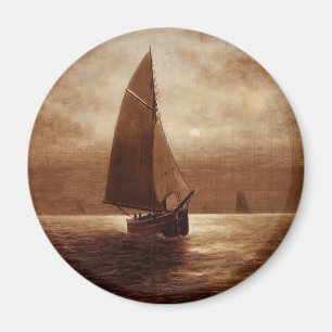 Segeln bei Nacht (ca. 1900) Elbridge Wesley Webb Magnet