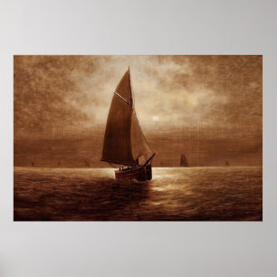 Segeln bei Nacht (ca. 1900) Elbridge Wesley Webb Poster