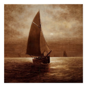 Segeln bei Nacht (ca. 1900) Elbridge Wesley Webb Poster