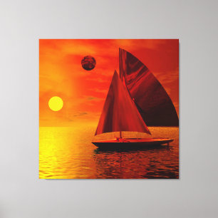 Segeln bei Sonnenuntergang Leinwanddruck