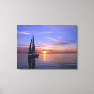 Segeln bei Sunset Leinwanddruck